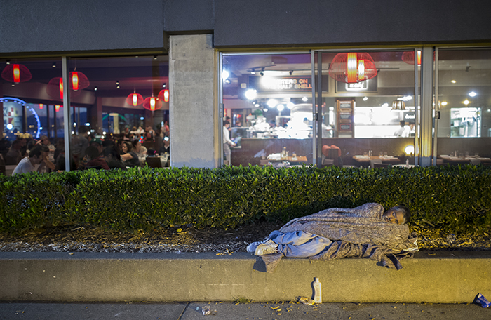 Sleeping on the street