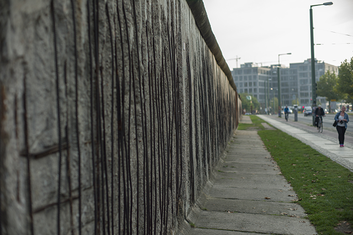 Berlin Wall crumbling