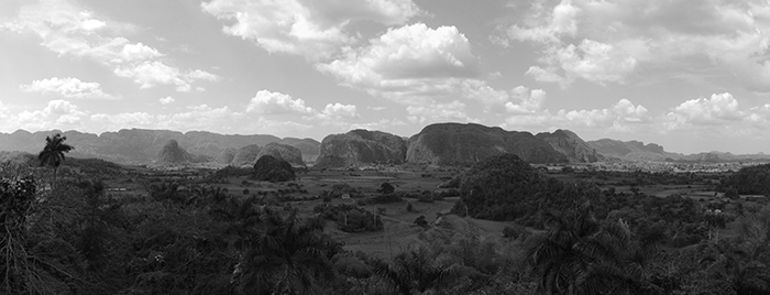 Vinales panorama black and white_