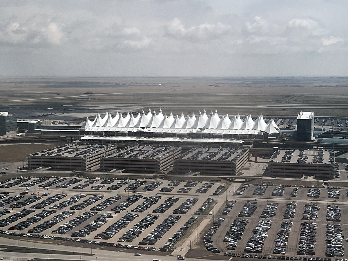 Denver International Airport from the air.