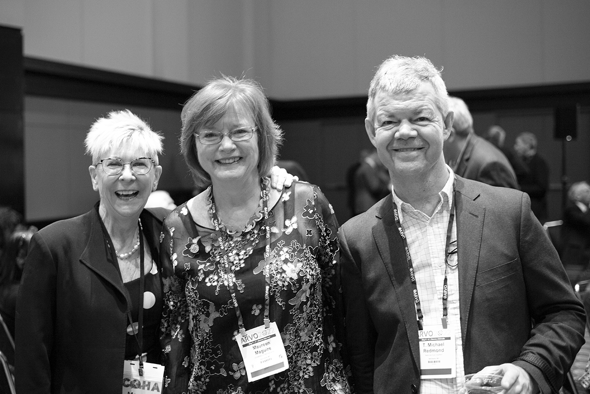 Maureen McCall, Maureen Maguire, and Michael Redmond at ARVO.